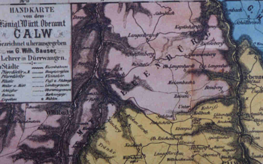 Karte von Bauser, Oberamt Calw